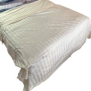 Members Mark 100% Cotton Sateen Striped Queen Flat Sheet 92b